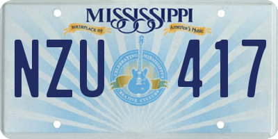 MS license plate NZU417