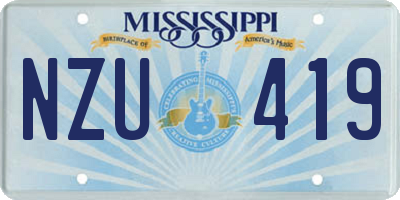 MS license plate NZU419