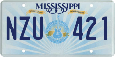 MS license plate NZU421