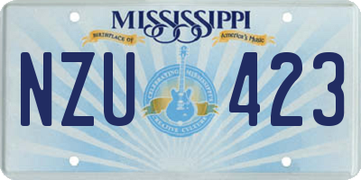 MS license plate NZU423