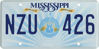 MS license plate NZU426