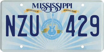 MS license plate NZU429