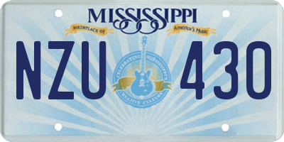 MS license plate NZU430