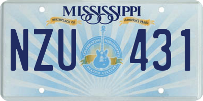 MS license plate NZU431