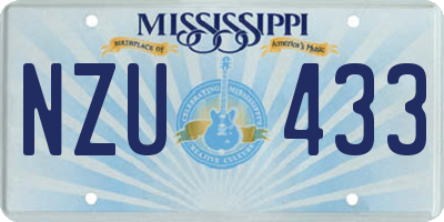 MS license plate NZU433