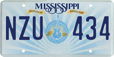MS license plate NZU434