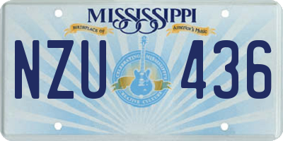 MS license plate NZU436