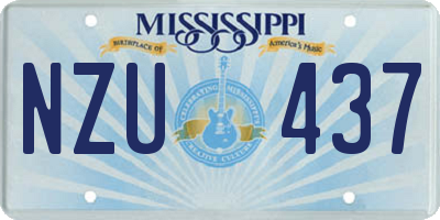 MS license plate NZU437