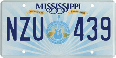 MS license plate NZU439