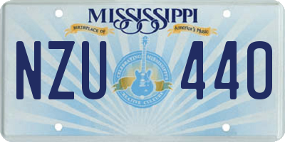 MS license plate NZU440