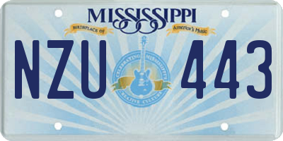 MS license plate NZU443