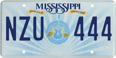 MS license plate NZU444