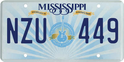 MS license plate NZU449