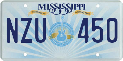 MS license plate NZU450