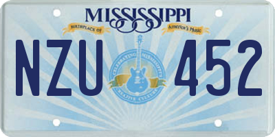 MS license plate NZU452