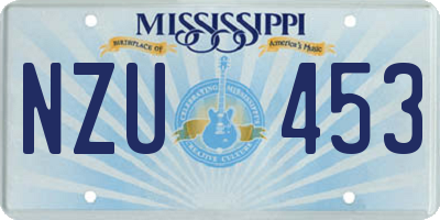 MS license plate NZU453