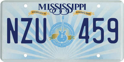 MS license plate NZU459