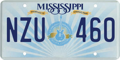 MS license plate NZU460