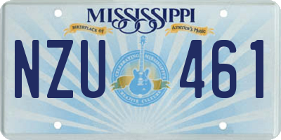 MS license plate NZU461