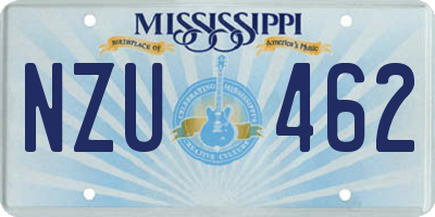 MS license plate NZU462