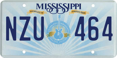 MS license plate NZU464