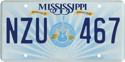 MS license plate NZU467