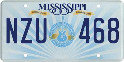 MS license plate NZU468