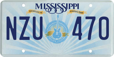 MS license plate NZU470