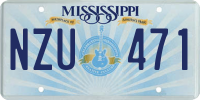 MS license plate NZU471