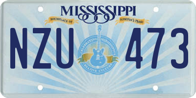 MS license plate NZU473