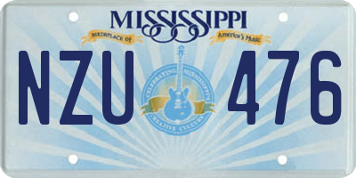 MS license plate NZU476