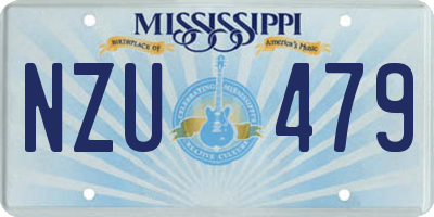 MS license plate NZU479