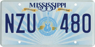 MS license plate NZU480
