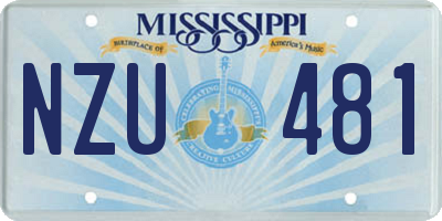 MS license plate NZU481