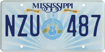MS license plate NZU487