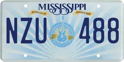 MS license plate NZU488