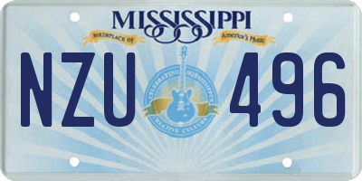 MS license plate NZU496