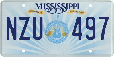 MS license plate NZU497