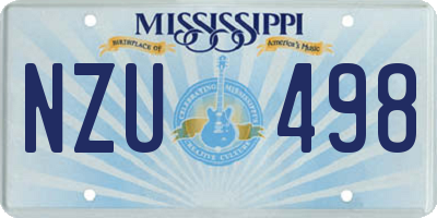 MS license plate NZU498