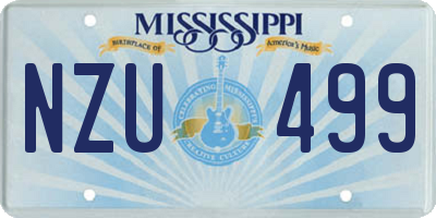 MS license plate NZU499