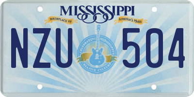 MS license plate NZU504