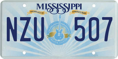 MS license plate NZU507