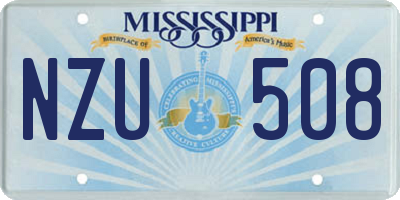 MS license plate NZU508
