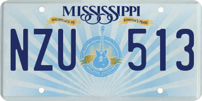 MS license plate NZU513