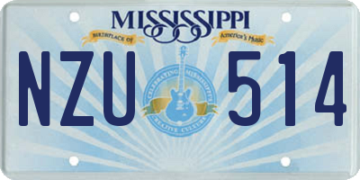 MS license plate NZU514