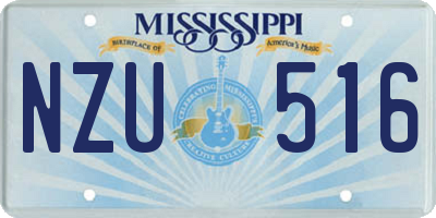 MS license plate NZU516