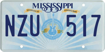 MS license plate NZU517