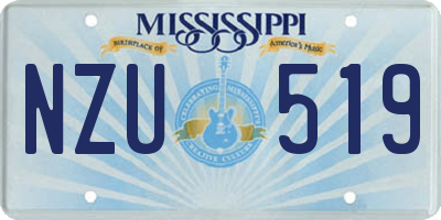 MS license plate NZU519