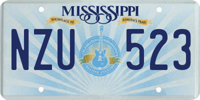 MS license plate NZU523