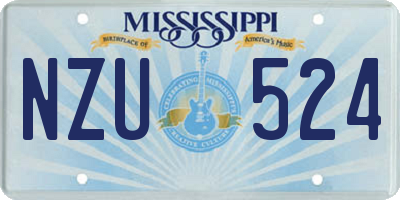MS license plate NZU524